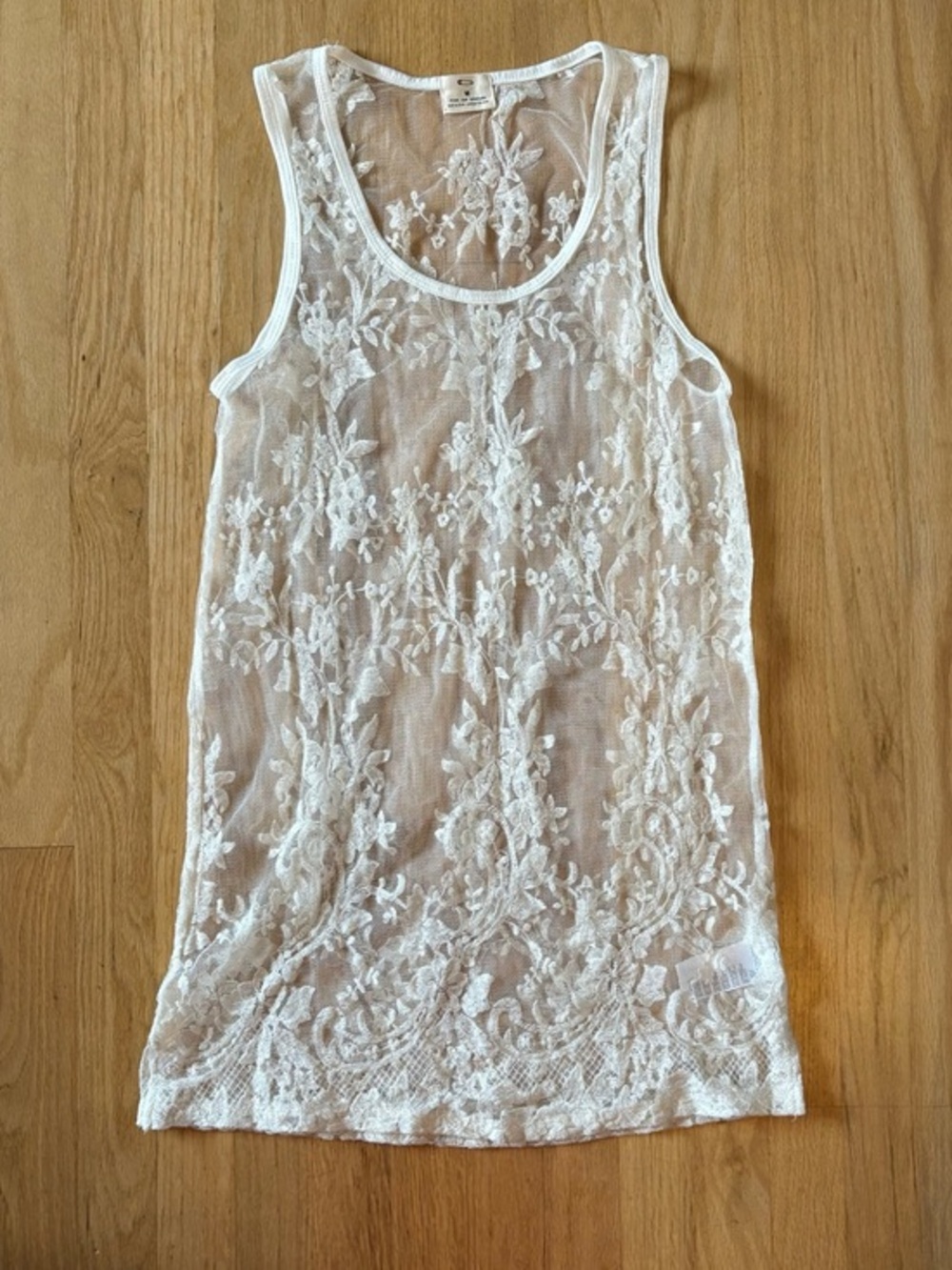 Pins & Needles White Floral Lace Tank Top